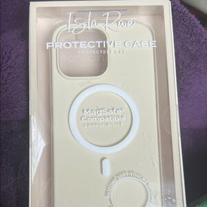 Isla Rae Silicone Protective Slim Case For iPhone 14/15 Pro Max cream MagSafe